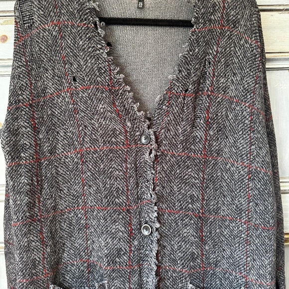 R13 Gray Distressed Long Cardigan - Picture 8 of 16